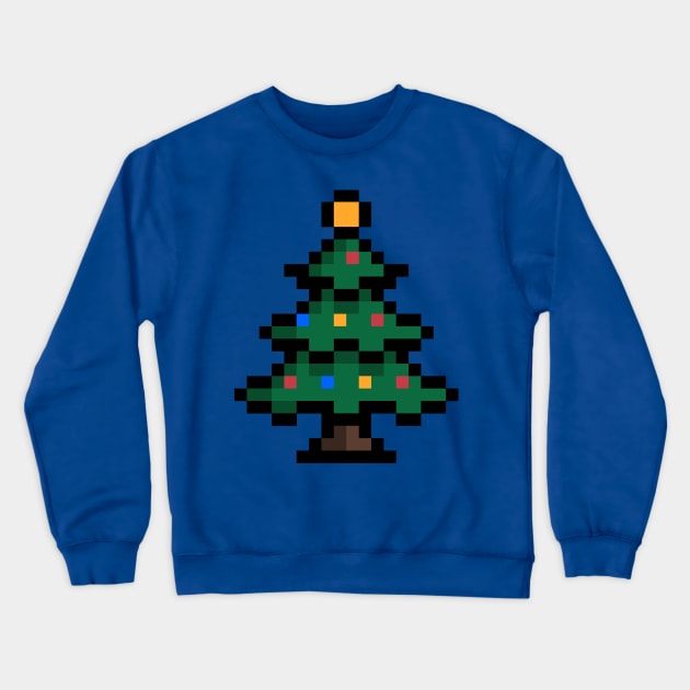 Cute pixel christmas tree Crewneck Sweatshirt by Pixelo